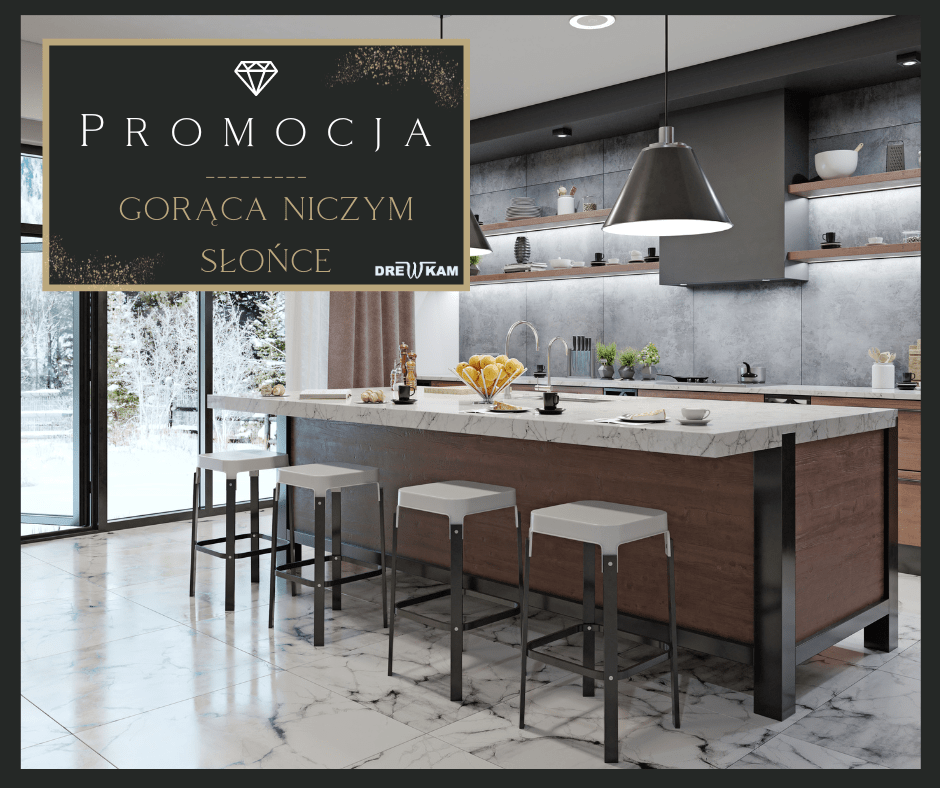 Promocja gorąca jak letnie słońce, promocja na blaty kuchenne, blat kuchenny z konglomeratu