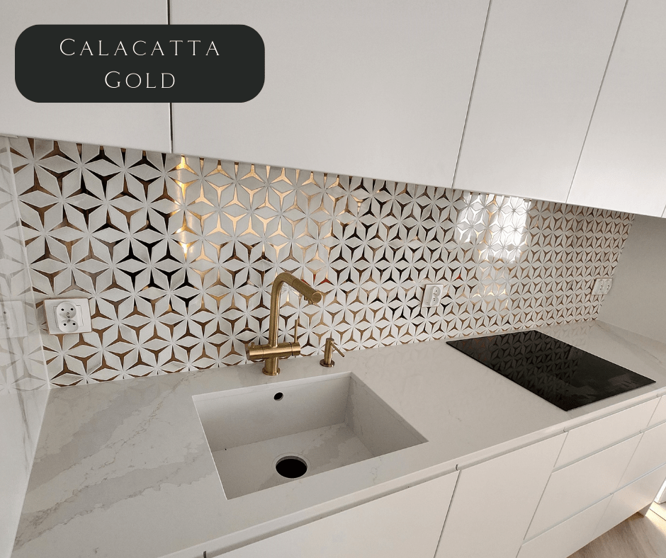 Biały blat kuchenny, calacatta gold technistone