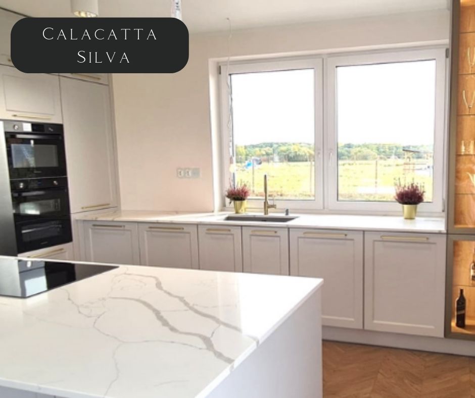 Biały blat kuchenny, Calacatta Silva technistone