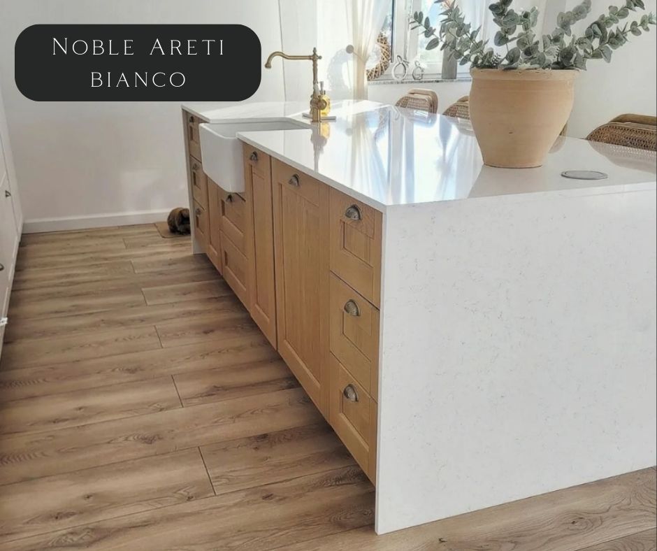 biały blat kuchenny, noble areti bianco