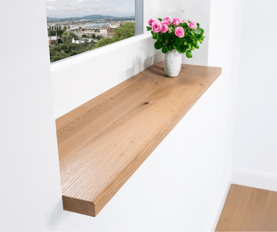 parapety z drewna, parapet dębowy