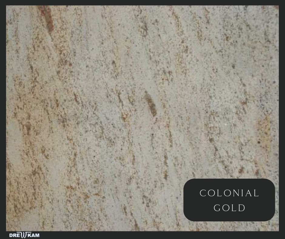 colonial gold granit, beżowe blaty kuchenne