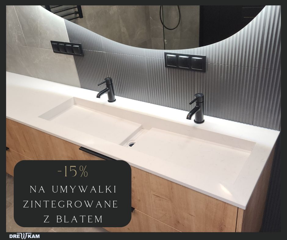Umywalki zintegrowane z zlewem, promocja