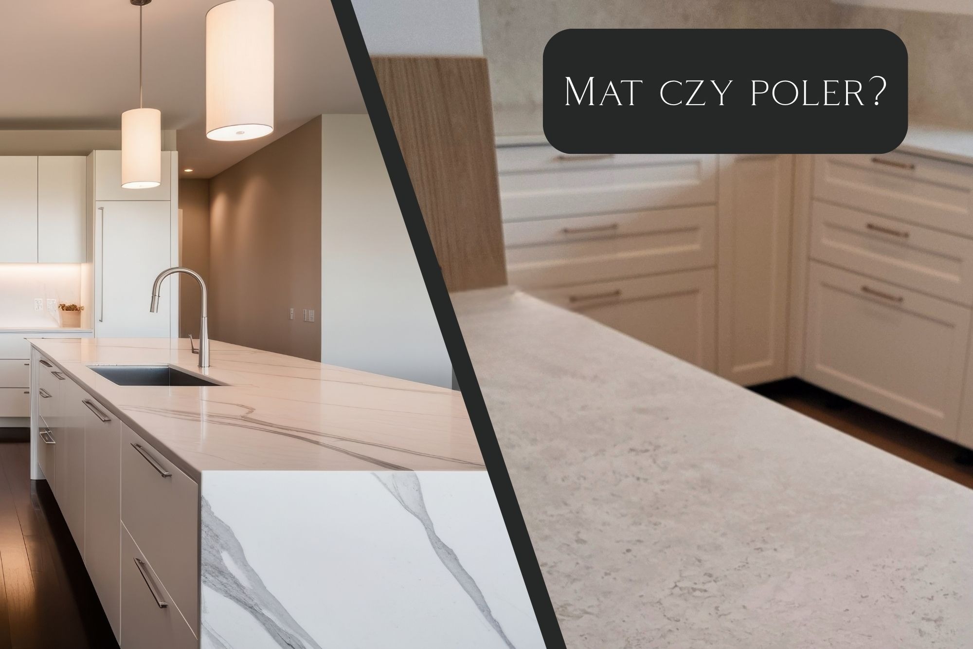 Mat czy poler? Jakie wykończenie blatu wybrać - konglomerat i spiek kwarcowy