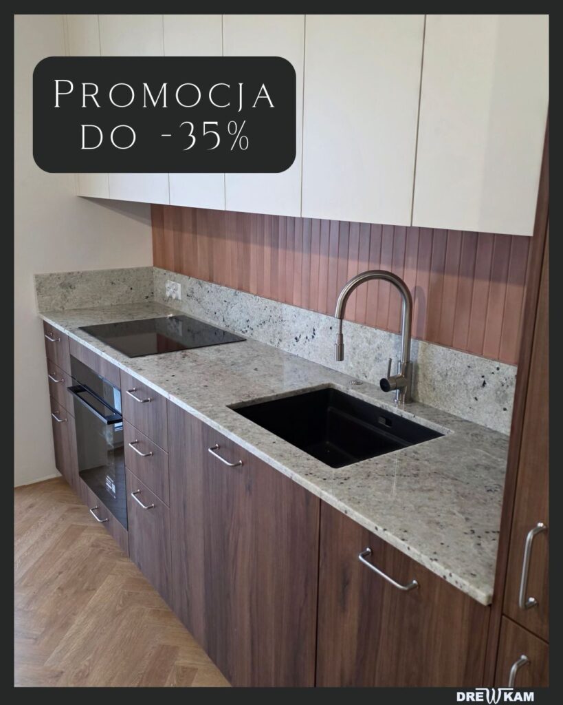 Promocja do -35%, blat kuchenny z granitu colonial white
