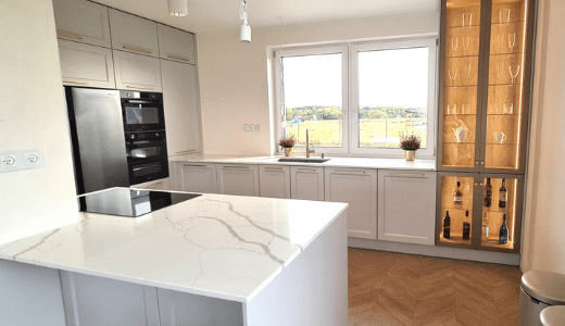 blaty kuchenne, konglomerat calacatta silva Technistone