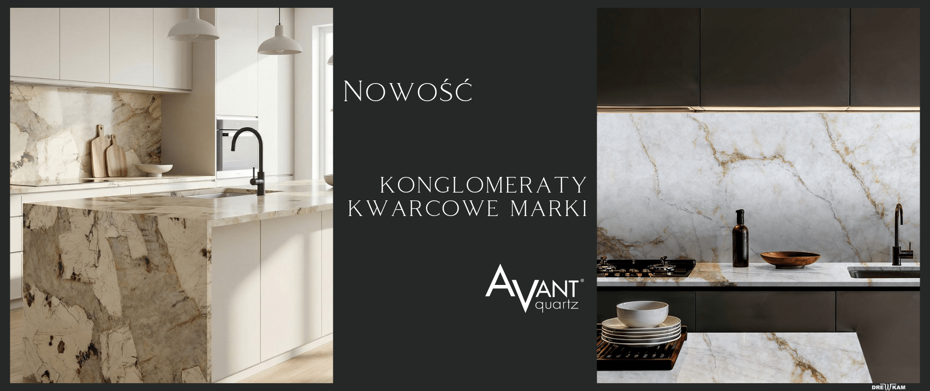 Blaty kuchenne wrocław, konglomeraty kwarcowe Avant Quartz